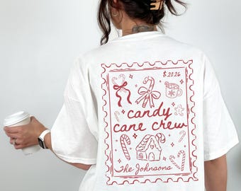 Candy Cane Crew Shirt, Comfort Colors Matching Family Christmas Pajamas, Family Retreat Christmas Crew Tshirt, Christmas Spirit Week Tees