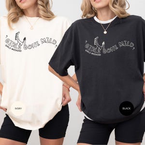 Girls Gone Mild Bachelorette Shirts, Personalized Comfort Colors Bride Tribe Tees, Spa Weekend Matching Bridesmaid Shirts Black