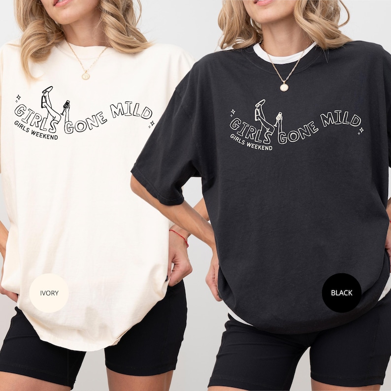 Girls Gone Mild Bachelorette Shirts, Personalized Comfort Colors Bride Tribe Tees, Spa Weekend Matching Bridesmaid Shirts Black