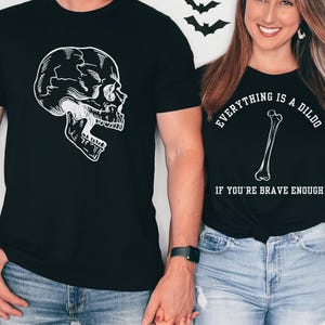 Funny Matching Couples Halloween Shirts, Adult Humor His and Hers Halloween Costume Tees, Funny Cute Spooky Season T-Shirts Halloween Party