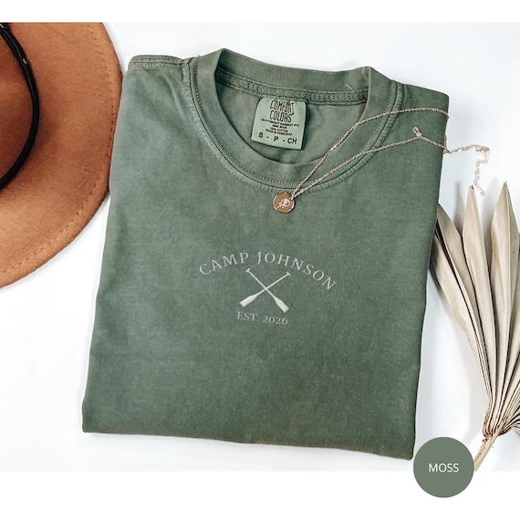 Embroidered Custom Camp Shirt, Personalized Comfort Colors Camping Tee, Outdoor Adventure TShirt, Camp Trip Gift, Summer Vacation Lake Life