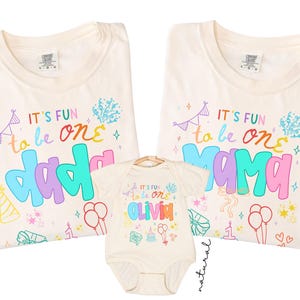 It's Fun to be One Birthday Matching Family Shirts,Baby First Birthday Shirt,1st Birthday Boy Tee, Personalized First Birthday Twins T-Shirt