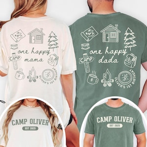 One Happy Camper Birthday Matching Family Shirts, Camping Birthday Shirt, Camper 1st Birthday Tee, Retro Camping TShirt, Mommy and Me Outfit