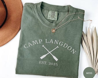 Embroidered Custom Camp Shirt, Personalized Comfort Colors Camping Tee, Outdoor Adventure Shirt, Camp Trip Gift, Summer Vacation T-Shirt