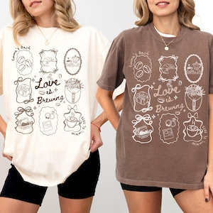 Love is Brewing Bachelorette Shirts, Custom Comfort Colors Espresso Martini Shirt, Coffee Themed Bachelorette Party Gift, Girls Trip T-shirt