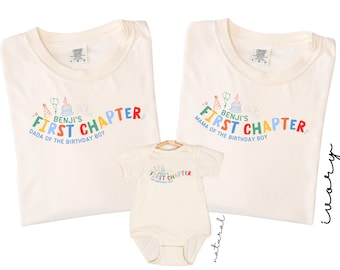 First Chapter Birthday Matching Family Shirts, Baby First Birthday Shirt, 1st Birthday Boy Girl Tee, Storybook Birthday Outfit