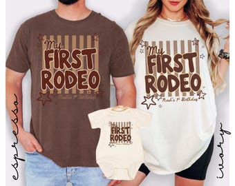 First Rodeo Birthday Shirts, Matching Family Western Birthday Tees, My First Rodeo Shirt, Cowboy Cowgirl 1st Birthday Outfit