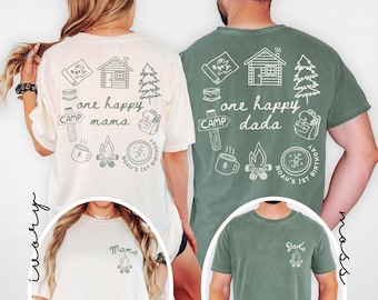 One Happy Camper Birthday Matching Family Shirts, Camping Birthday Shirt, Camper 1st Birthday Tee, Retro Camping TShirt, Mommy and Me Outfit