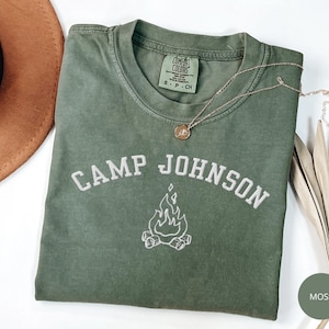 Embroidered Custom Camp Bachelorette Party Shirt, Mountain Bride Tee Camp, Camping Tshirts, Camp Themed Lake Bachelorette, Retro Camping Tee