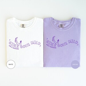 Girls Gone Mild Bachelorette Shirts, Personalized Comfort Colors Bride Tribe Tees, Spa Weekend Matching Bridesmaid Shirts image 8