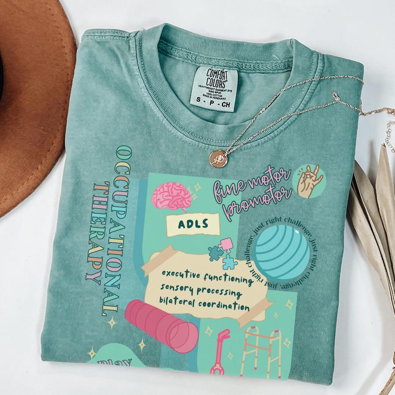 Occupational Therapy Shirt, Comfort Colors Occupational Therapist T-Shirt, OT Assistant Tee, COTA Shirt, Ot Gift Tee, Pediatric OT Shirt Light Green
