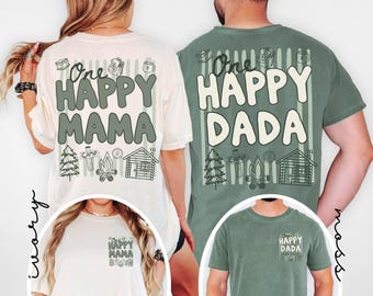 One Happy Camper Birthday Matching Family Shirts, Camping Birthday Shirt, Camper 1st Birthday Tee, Retro Camping TShirt, Mommy and Me Outfit