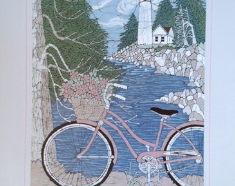 Poster Le Michigan à vélo par Terri Haugen