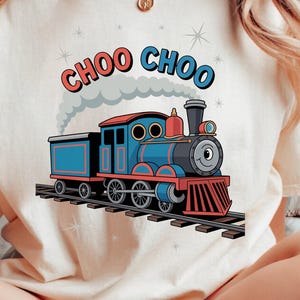 Choo Choo Train PNG, Preschool Train Art Sublimation, Cute Toddler Clipart for Wall or T-Shirt