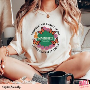 VBS Crew PNG, Magnified Psalm 34:3, Vacation Bible School 2025 Design, Christian Summer Camp Clipart, Digital Faith Art