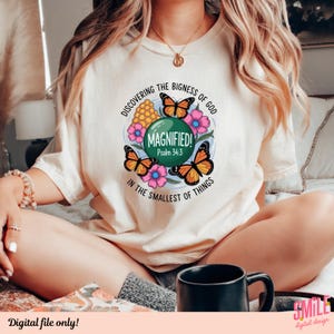 VBS Crew PNG, Magnified Psalm 34:3, Vacation Bible School 2025 Design, Christian Summer Camp Clipart, Digital Faith Art