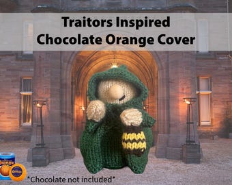 Hand Knitted Traitor Themed Chocolate Orange Cover