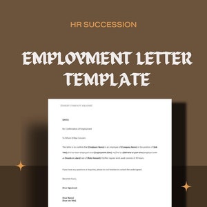Plantilla de carta de empleo/Plantilla de carta de trabajo/Plantilla de carta de verificación de empleo; versión editable en formato Word. ¡Para uso en RR.HH. y empresas!