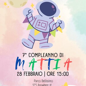 INVITO COMPLEANNO BAMBINI - astronauta stelle festa
