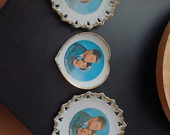 President and Mrs John F Kennedy Commemorative Plate trio