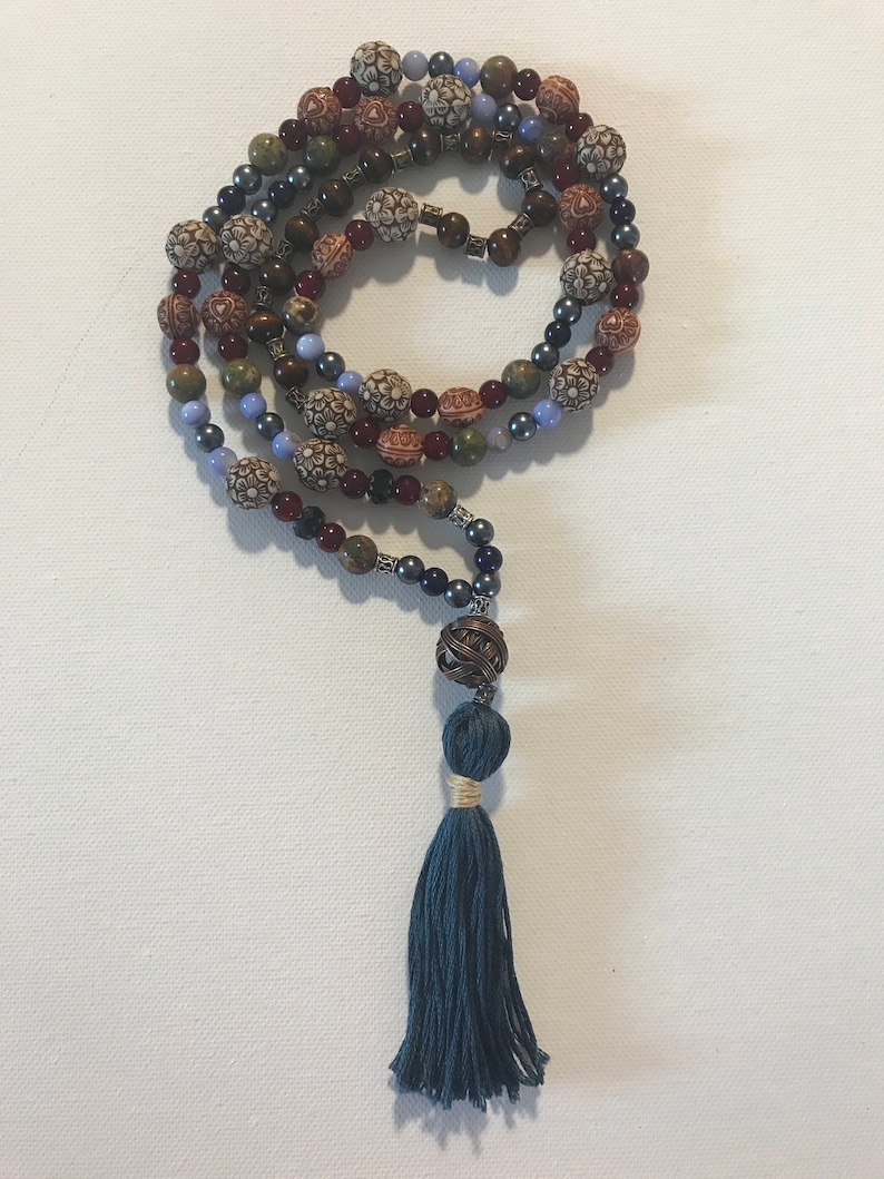 Mala Prayer Bead Necklace 108 Beads Prayer Mala ~ Mother Earth