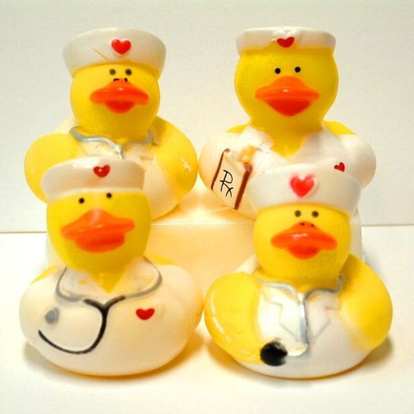 NURSE DUCK-Four Nurse Ducks-Essential  Worker Present-Jeep Duck Game-You've Been Ducked-Bath Tub Play-Birthday Favors-Package Decorations