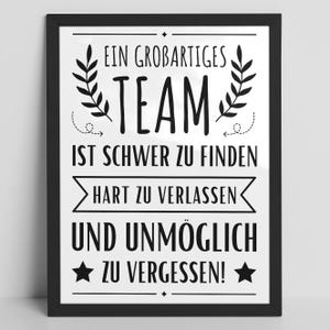 Farewell gift for the team boss colleague retirement pension job change job change digital download JPG PDF PNG in A4 format