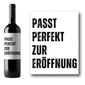 Weinetikett Geschäftseröffnung Selbstständigkeit Etikett Neueröffnung Firmeneröffnung Ladeneröffnung Praxis Restaurant Kfz Friseur