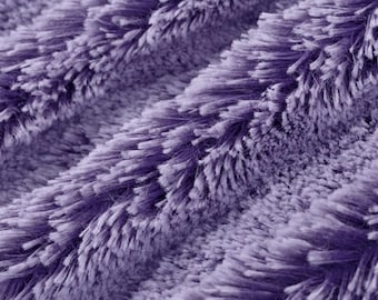 Shannon Fabrics-Luxurious cuddle minky fabric with a soft, shaggy texture 30mm pile- Iris Color (light purple with dark purple) max 1 yd cut