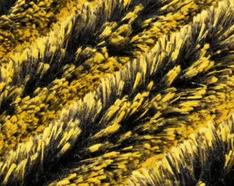 Shannon Fabrics-Luxurious cuddle minky fabric with a soft, shaggy texture 30mm pile- Yellowjacket Color (yellow with black undertones)