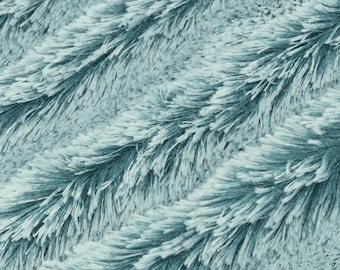 Shannon Fabrics-Luxurious cuddle minky fabric with a soft, shaggy texture 30mm pile- Mallard Color (light teal with dark teal undertones)