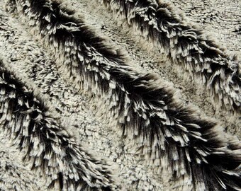 Shannon Fabrics-Luxurious cuddle minky fabric with a soft, shaggy texture 30mm pile- Graphite Color (black with white tips) max 1 yd cut