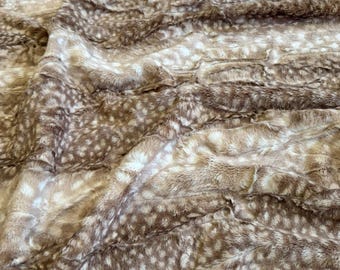 Shannon Fabrics-Luxe Cuddle Fawn Tan. Minky fabric, textured and so soft!