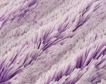 Shannon Fabrics-Luxurious cuddle minky fabric with a soft, shaggy texture 30mm pile- Purple Ice Color (purple with white tips)