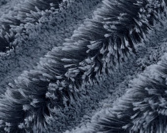 Shannon Fabrics-Luxurious cuddle minky fabric with a soft, shaggy texture 30mm pile- Bluebell Color (light blue with dark blue) max 1 yd cut