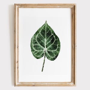 Anthurium printable art, anthurium watercolor leaf, digital download, anthurium painting, leaf painting, plant art, botanical illustration