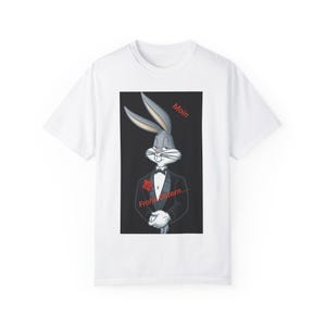 Humorystyczny T-shirt unisex - Bugs Bunny Design, prezent wielkanocny, koszulka dla fanów kreskówek, zabawny strój codzienny, koszulka na wiosenne świętowanie