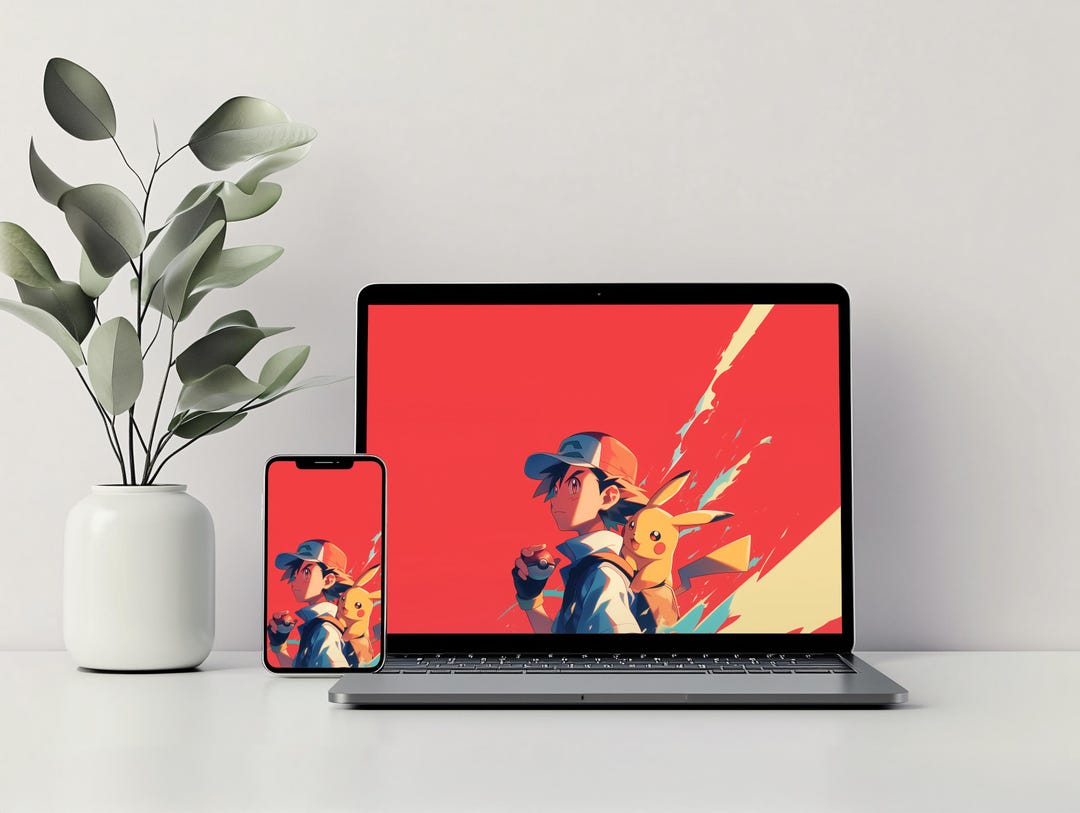 Pokemon Inspired Ash & Pikachu Wallpaper - Pikachu Trainer Stance ...