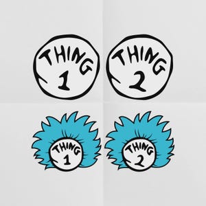 Thing 1 Thing 2 SVG | Thing 1 and Thing 2 Png Svg Pdf Eps | High Resolution.