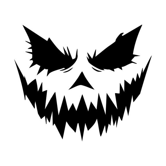 Halloween Svg - Jack-o'-Lantern Scary Face SVG | Pumpkin Carving Face Design | Spooky Cut File for Cricut and Silhouette