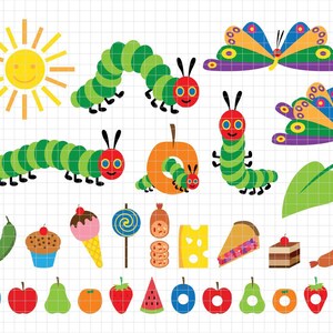 Happy Caterpillar Clipart, Eps, Png, Jpg, Caterpillar PNG Bundle image 2