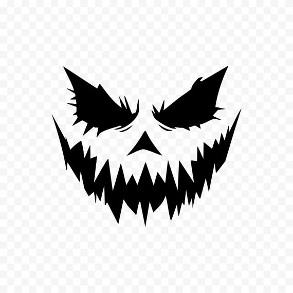 Halloween Svg - Jack-o'-Lantern Scary Face SVG | Pumpkin Carving Face Design | Spooky Cut File for Cricut and Silhouette