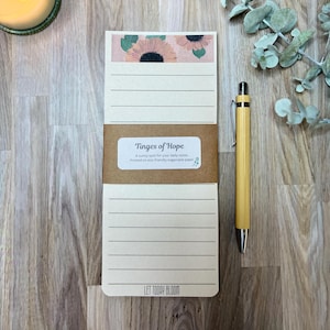 Blocco note con girasole – “Let Today Bloom” / Blocco note a righe / Cancelleria floreale rustica / Regalo per donna / Carta ecologica / Sottomano estivo