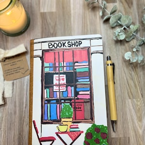 Handmade Bookshop Journal – Cozy Bookstore Notebook for Readers, Writers & Dreamers | 50 Pages | Bookish Gift for Her or Him