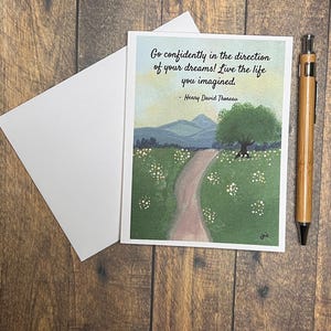 carte inspirée de l'obtention du diplôme | de citation de Henry David Thoreau | partez en toute confiance carte de vœux | Message personnalisé | À l'unité ou en coffret