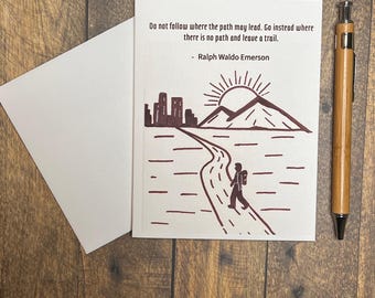 Ralph Waldo Emerson Inspirational Card | Graduation, Retirement, Adventure