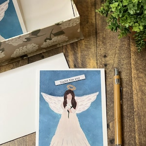 Allumez la carte d'ange | carte inspirée de la foi | Sympathie, baptême, cadeau d'encouragement | Message personnalisé | À l'unité ou en coffret