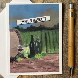 Carte Habiter les possibilités | de voeux d'art de vin de vignoble | d'encouragement, l'obtention du diplôme, la carte de célébration | Message personnalisé | Coffret