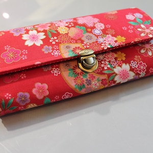 Portefeuille fermoir tout-en-un femme Miya rouge – porte-monnaie, porte-carte, cadeau anniversaire & Saint-Valentin