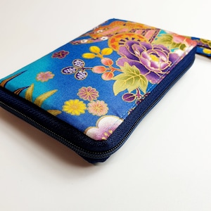 Portefeuille zippé femme/Akané bleu turquoise/Porte-monnaie/Porte-carte/Anniversaire/cadeau femme/Saint-Valentin